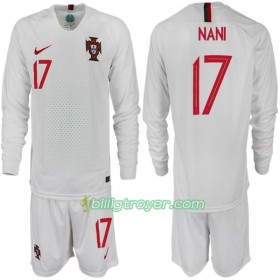 Billige Fotballdrakter Portugal NANI 17 Barn VM 2018 Bortedraktsett Langermet